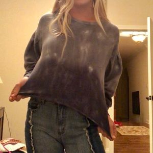 tie dye american eagle cropped sweatshirt